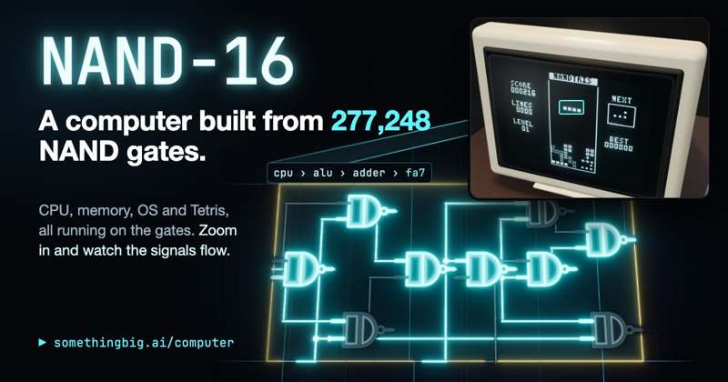 Vorschaubild des NAND-16-Computers aus 277.248 NAND-Gattern